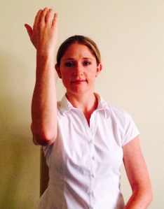 Start position for stretching the Teres major