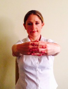 Starting position for the Rhomboids (between the shoulder blades)