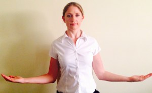 slowly rotate arms, gently squeeze shoulders back and together